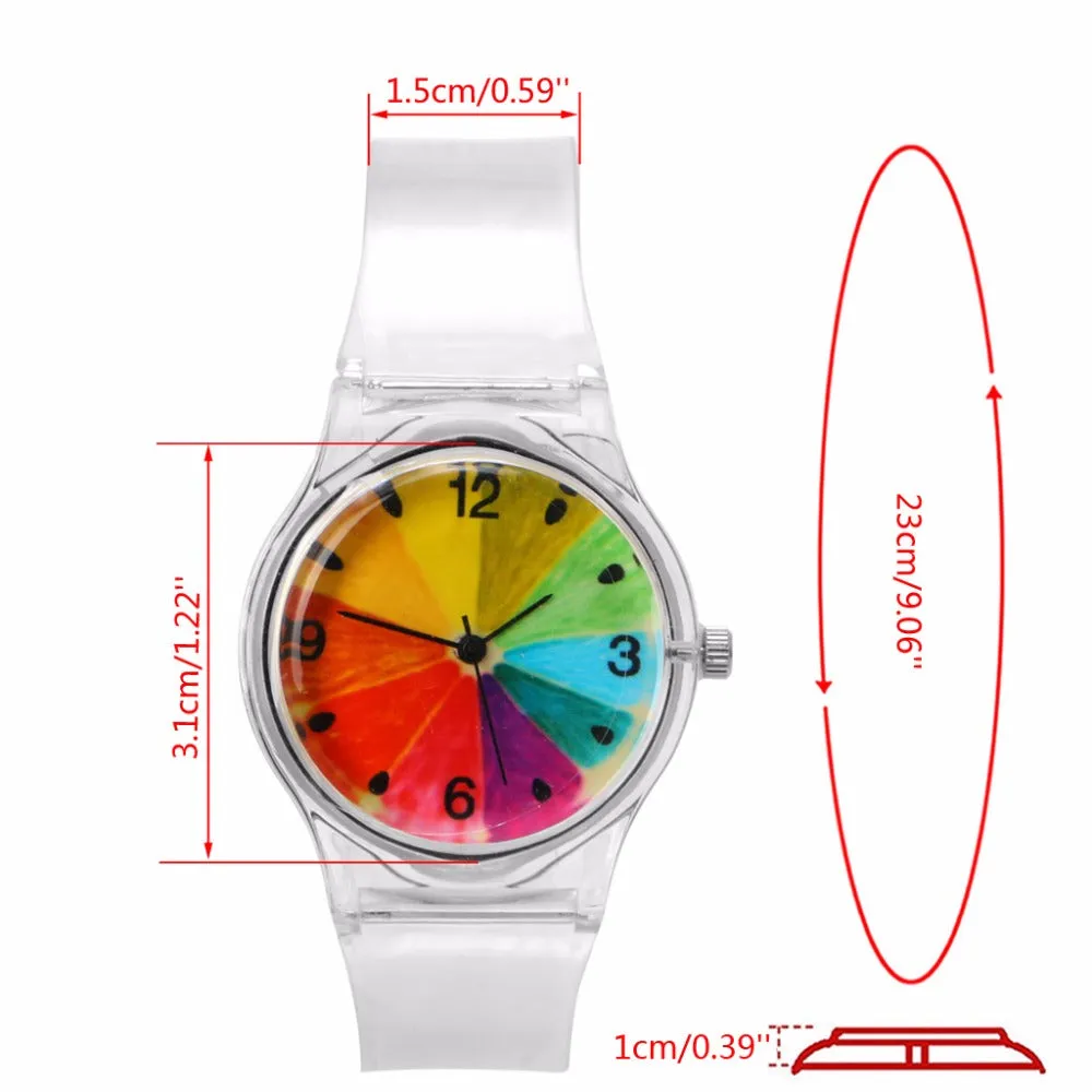 Novelty Watches Cartoon 13 Styles in a Sport Watch with Transparent Plastic Band for Boy or Girl