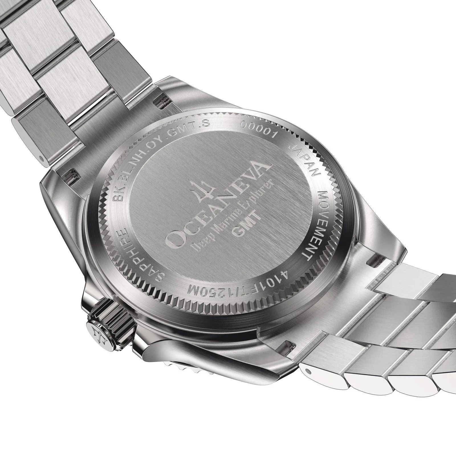 Oceaneva Men's GMT Automatic Deep Marine Explorer 1250M Pro Diver Blue Orange Bezel Watch