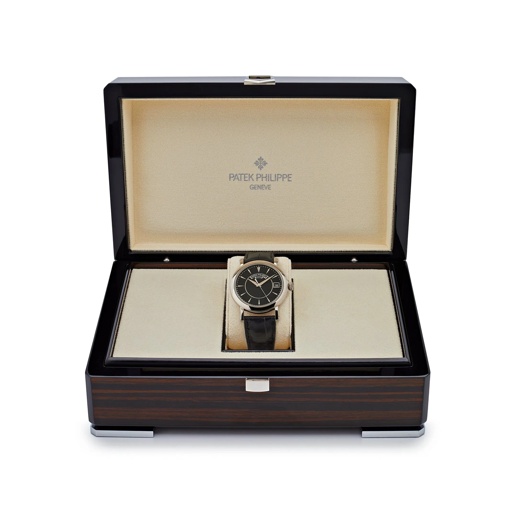 Patek Philippe Calatrava 5153G-001 Date White Gold Black Dial
