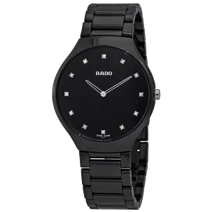 Rado True Thinline Black High-tech Ceramic Diamond Markers 39 mm Watch R27741732