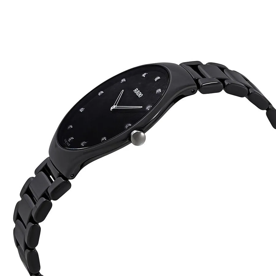Rado True Thinline Black High-tech Ceramic Diamond Markers 39 mm Watch R27741732