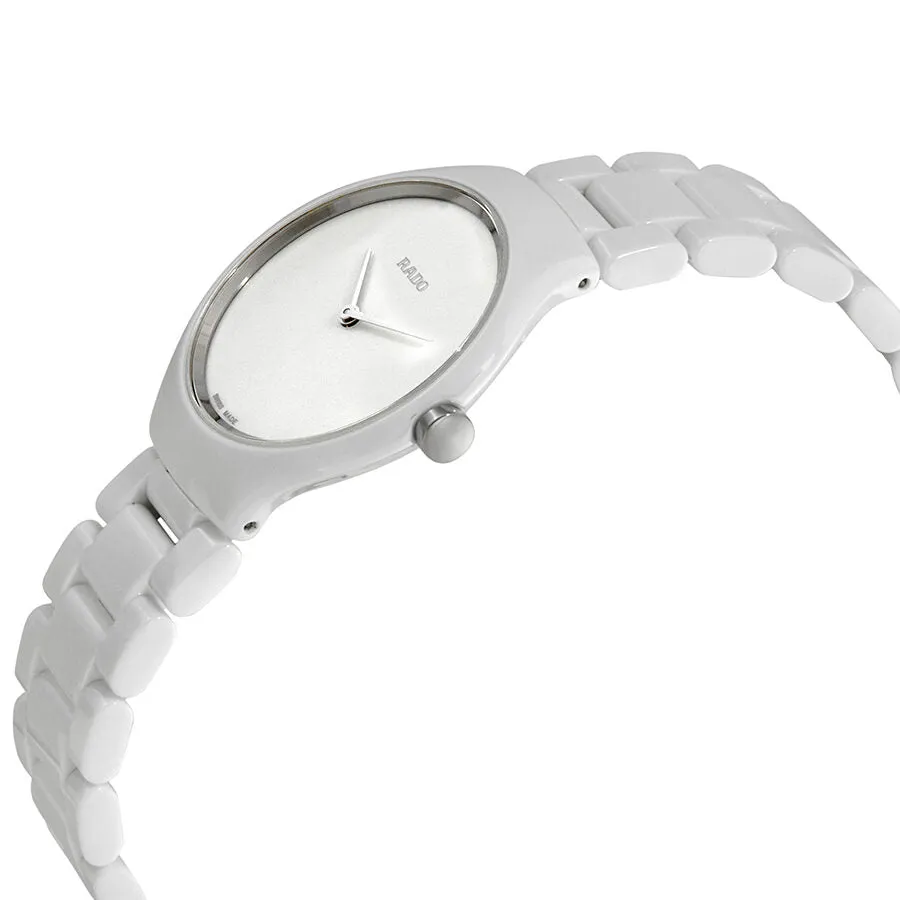 Rado True Thinline White Dial White Ceramic Ladies Watch R27958022
