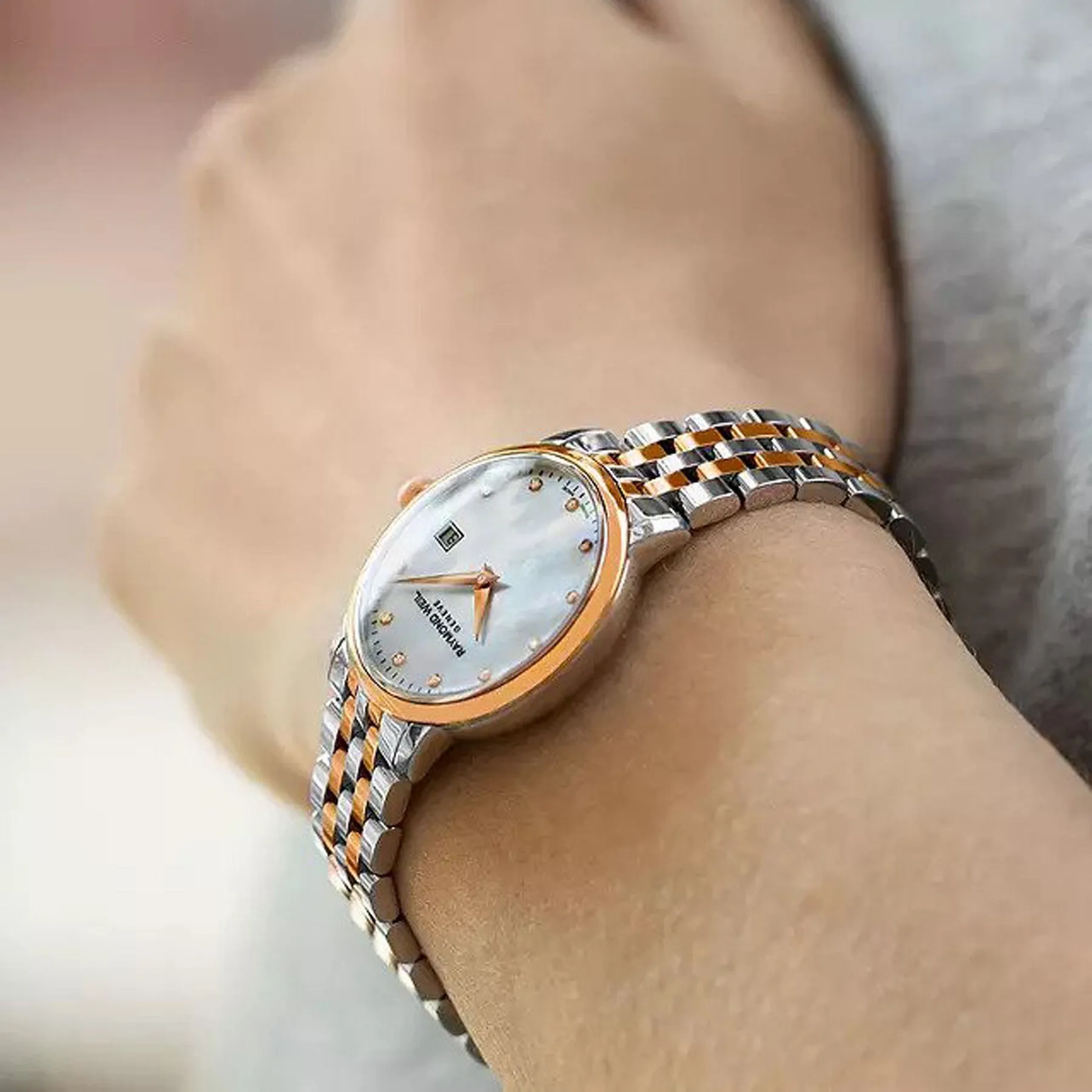 Raymond Weil - Toccata Ladies Two-tone Rose Gold 11 Diamond Quartz Watch - 5985-SP5-97081