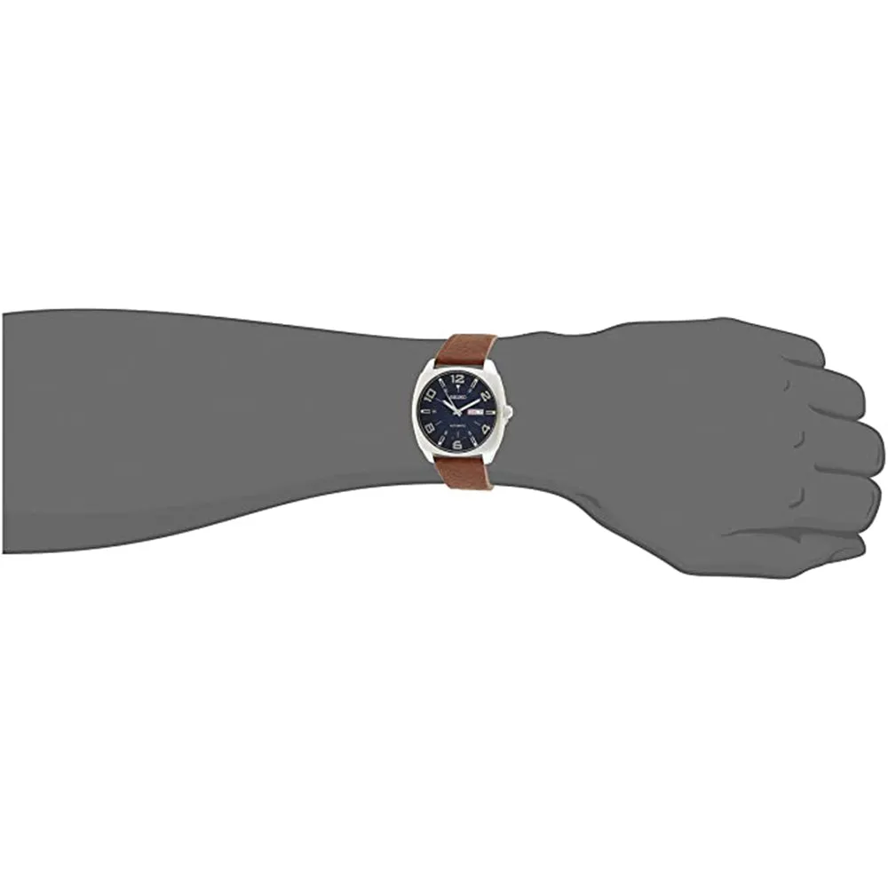 Seiko Mens Blue Dial Blue Band Stainless Steel Mechanical Automatic Watch - SNKN37