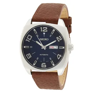 Seiko Mens Blue Dial Blue Band Stainless Steel Mechanical Automatic Watch - SNKN37