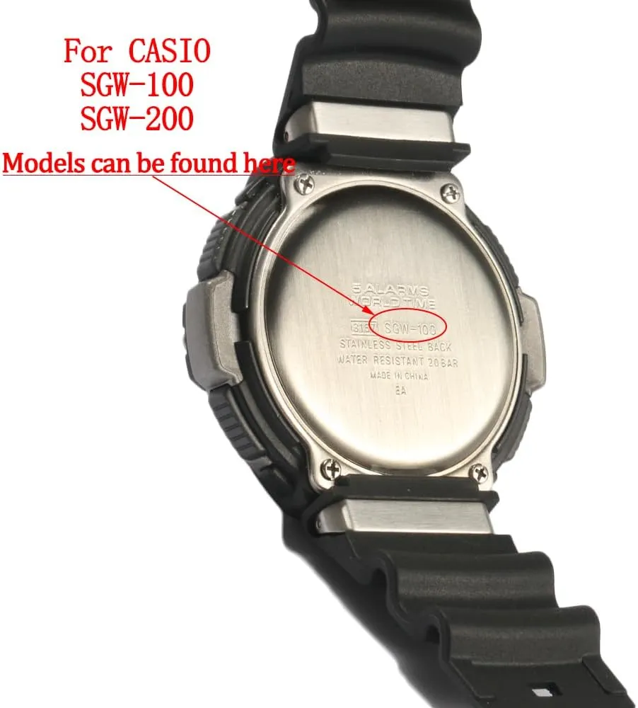 SGW100 Series Resin Strap Compatible with Casio SGW-100 Replacemnet Strap Men's Waterproof Watch Band
