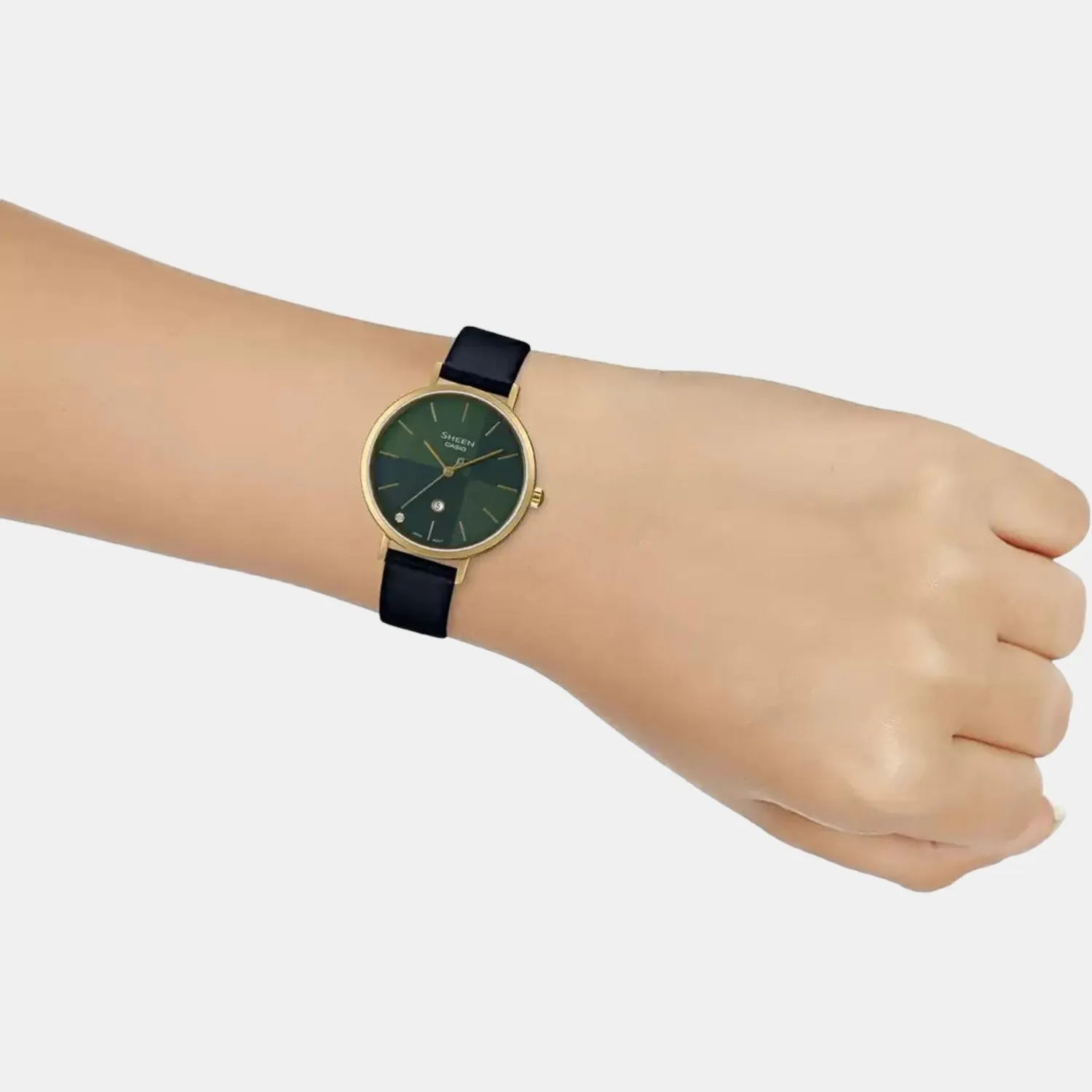 Sheen Women's Analog Leather Watch SH257 - SHE-4547GL-3AUDF