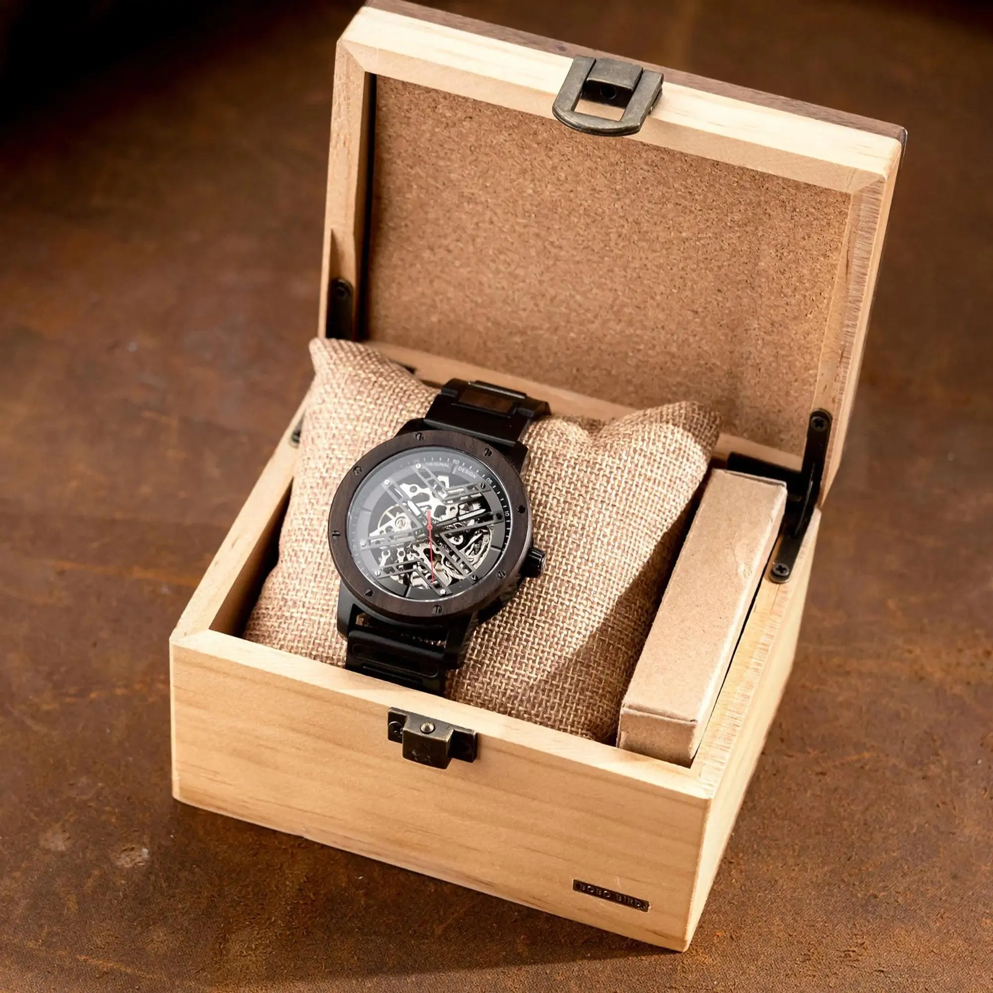 Skeleton Watches Automatic Mechanical Louro Preto Black