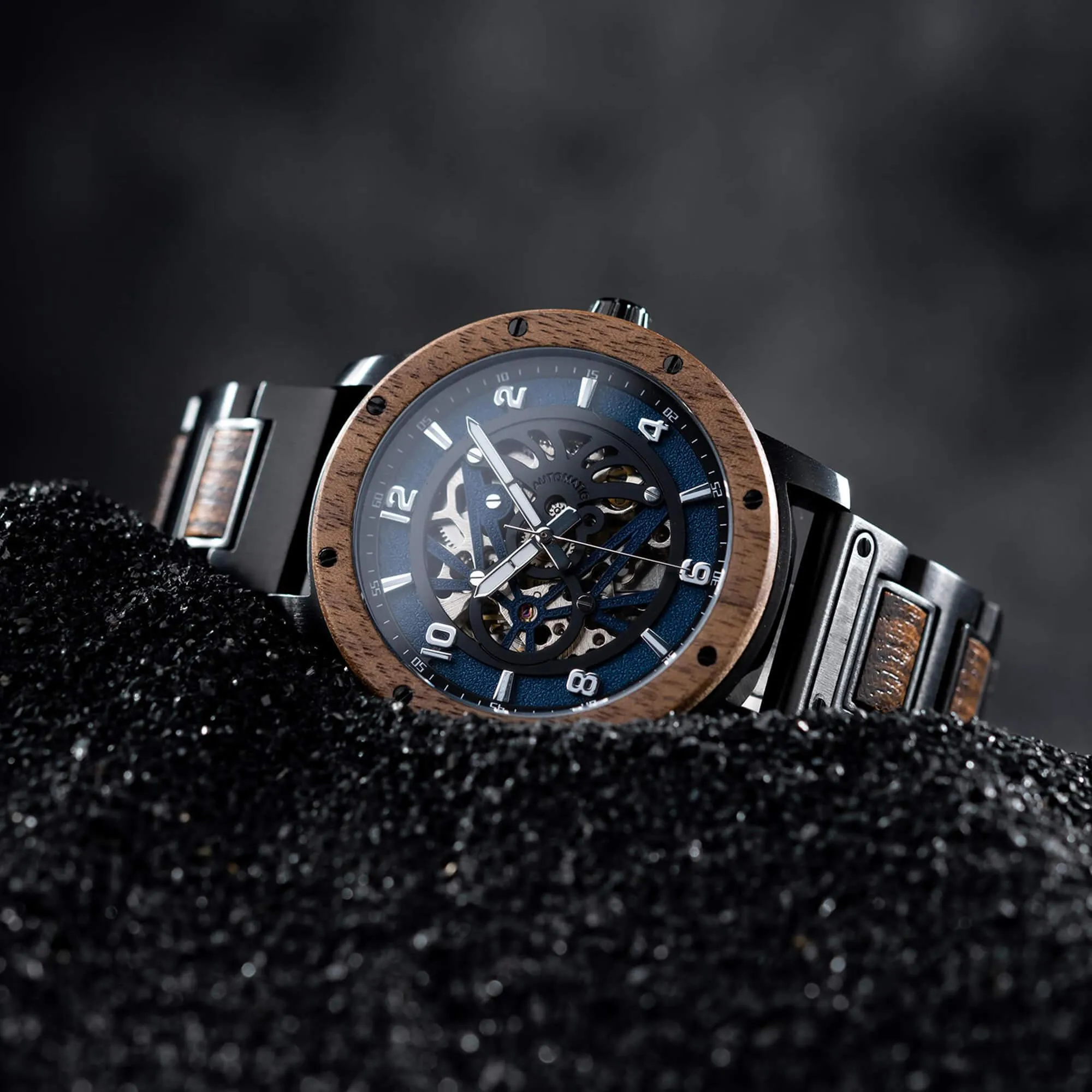 Skeleton Watches Automatic Mechanical Louro Preto Black