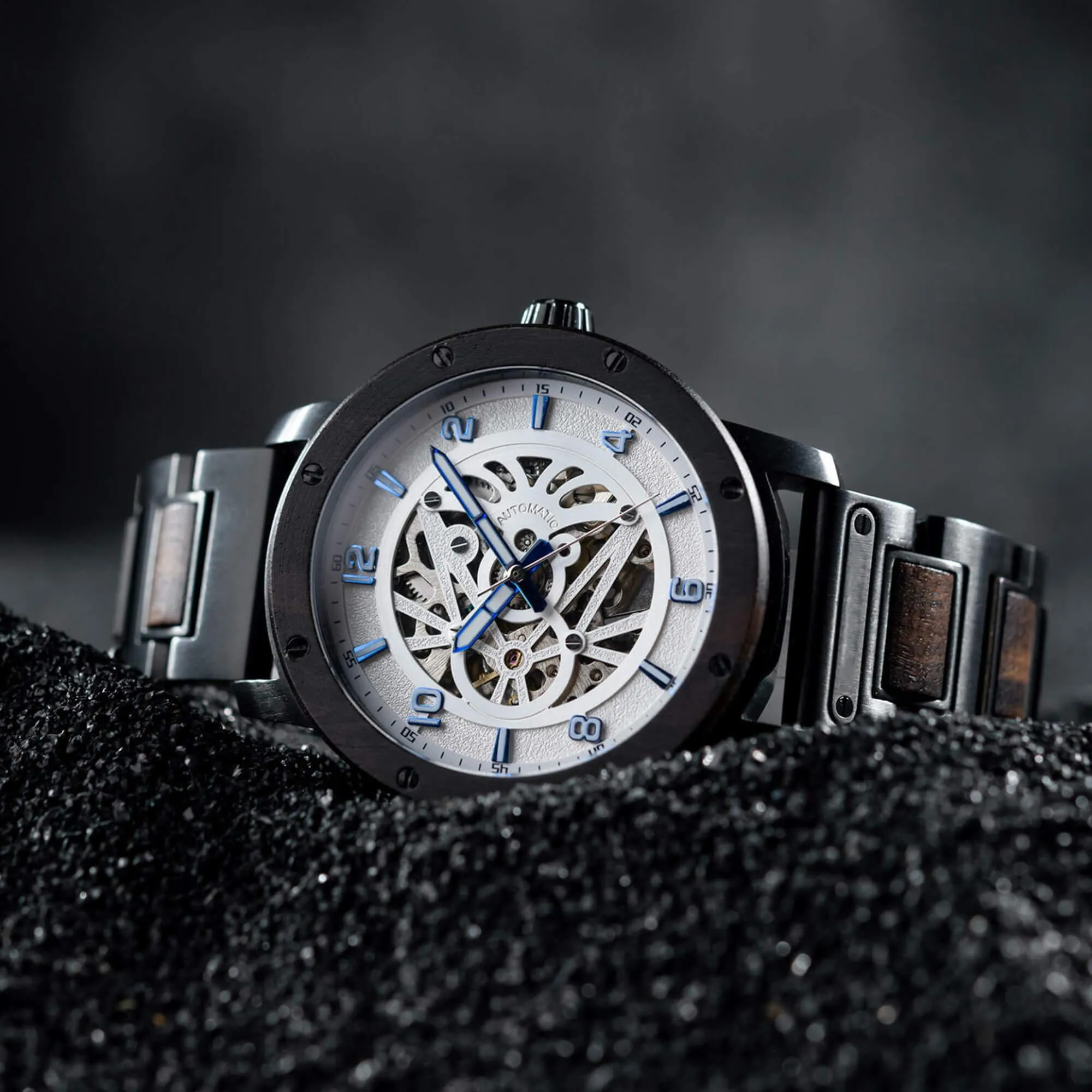 Skeleton Watches Automatic Mechanical Louro Preto Black