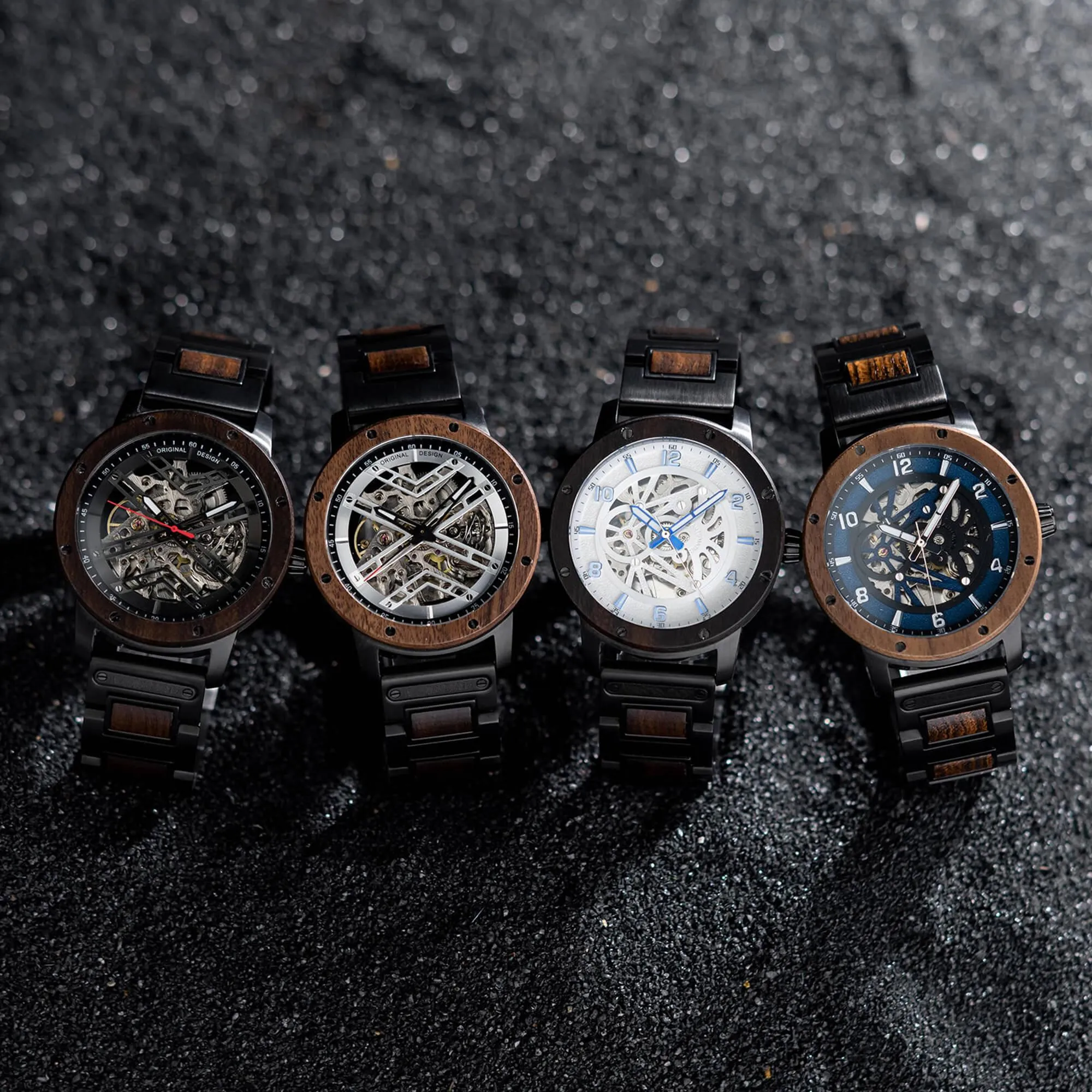 Skeleton Watches Automatic Mechanical Louro Preto Black