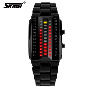 SKMEI 1013 High Quality Fashion Men's Wrist Watch With Calendar Alloy Analog Luxury Watches New binary led wristwatches