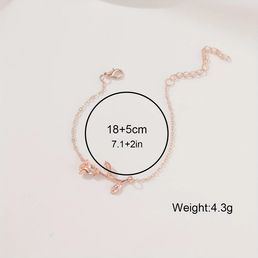 Sparkling Rhinestone Watch Set Flower Fashion Quartz Wrist Watch  Bracelet  Perfect Gift for Mom