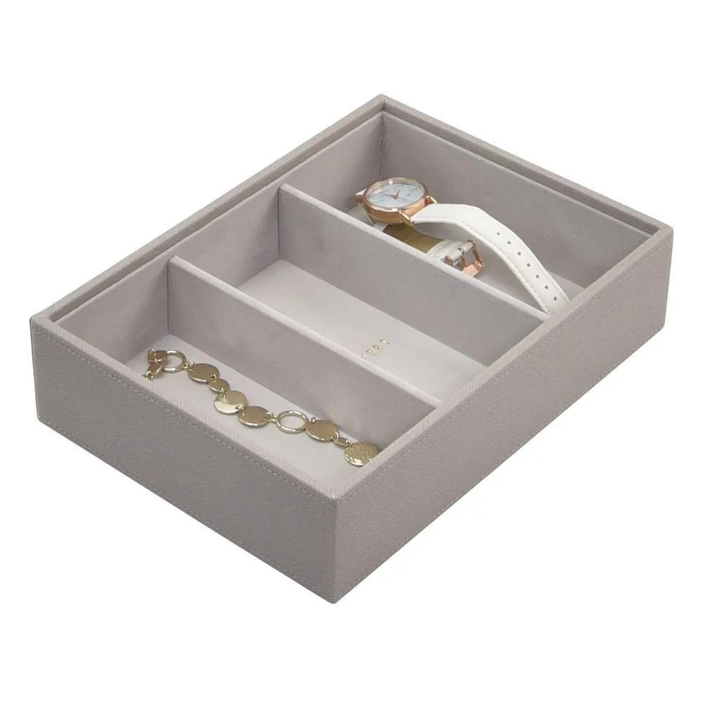 Stackers Classic 3 Compartment Deep Jewellery Tray Taupe