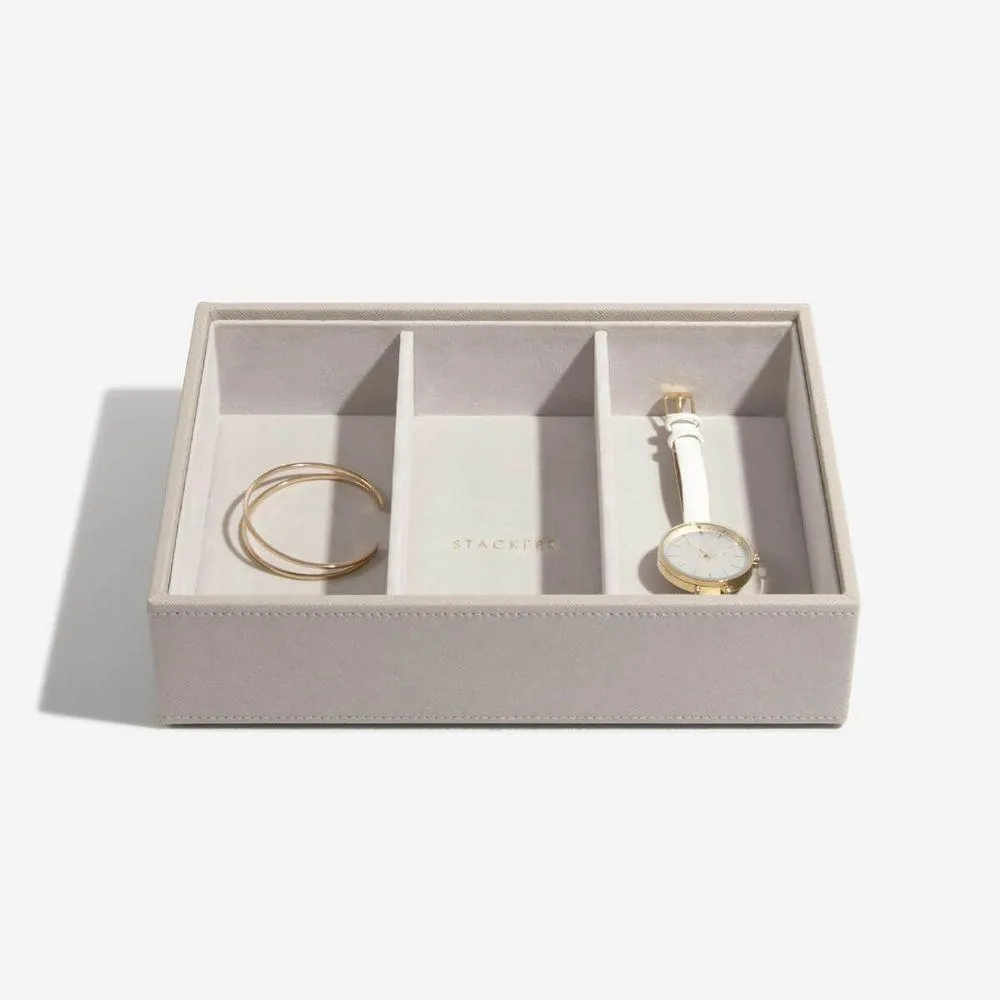 Stackers Classic 3 Compartment Deep Jewellery Tray Taupe
