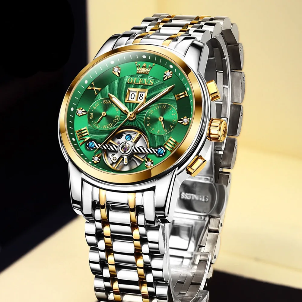The Mazzeo Top Brand Luxury Green Watch