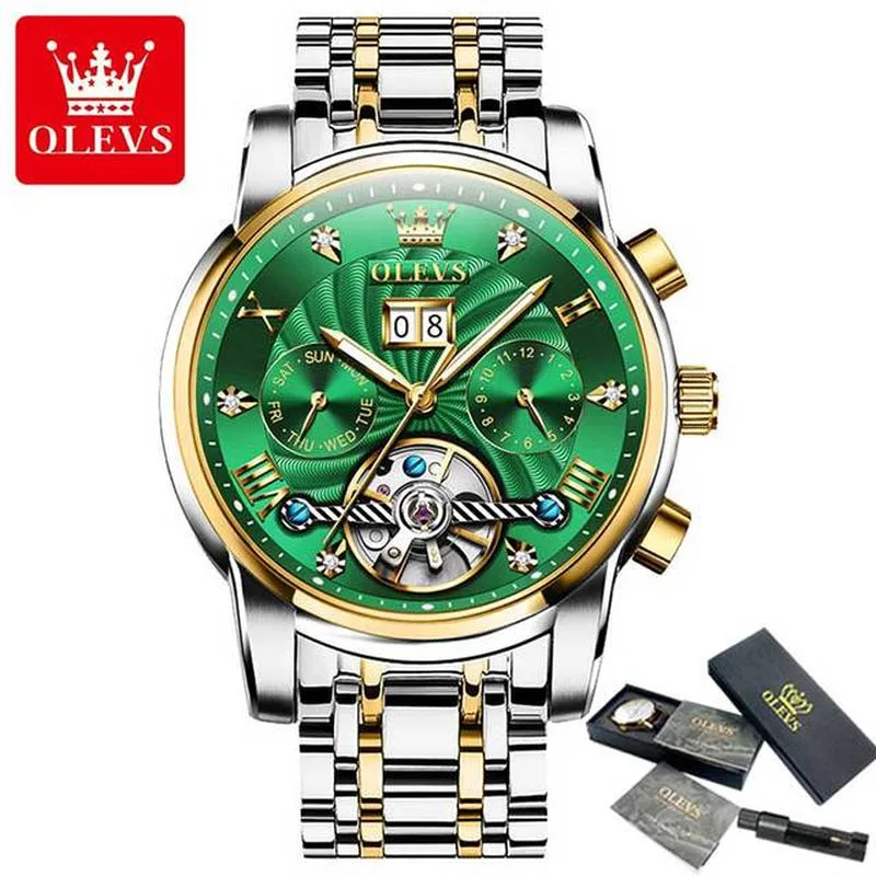 The Mazzeo Top Brand Luxury Green Watch