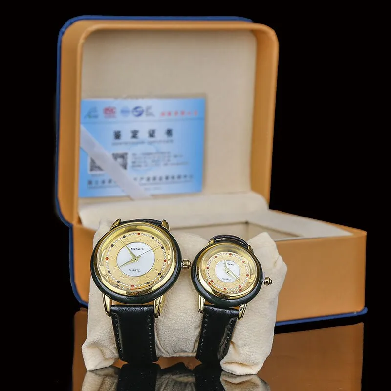 Unisex Fashion Natural Jade Stone Quartz Movement Waterproof Watch