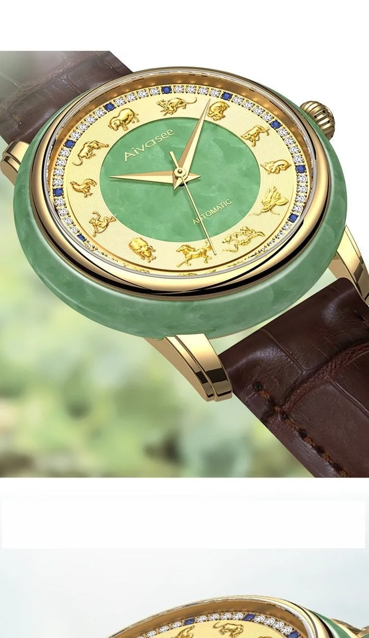 Unisex Fashion Sapphire Zodiac Scale Automatic Mechanical Watch