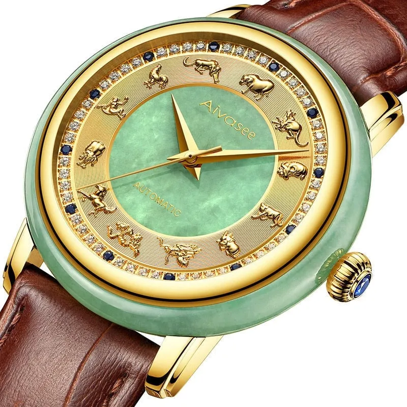 Unisex Fashion Sapphire Zodiac Scale Automatic Mechanical Watch