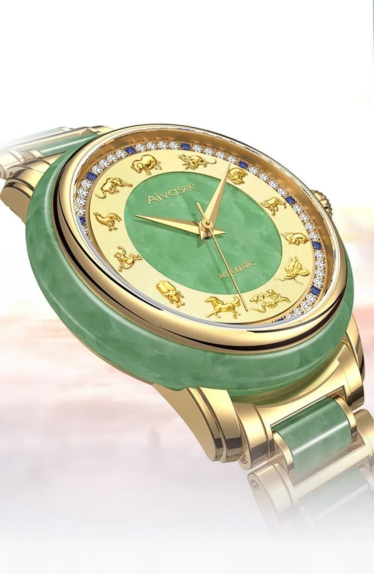 Unisex Fashion Sapphire Zodiac Scale Automatic Mechanical Watch