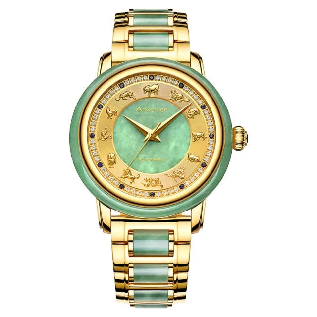 Unisex Fashion Sapphire Zodiac Scale Automatic Mechanical Watch