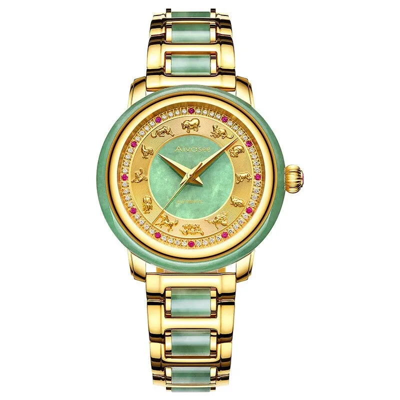 Unisex Fashion Sapphire Zodiac Scale Automatic Mechanical Watch