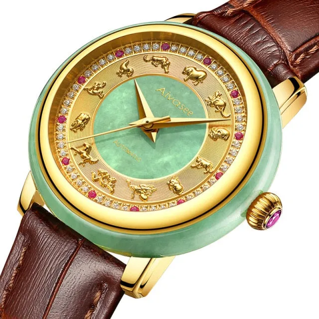 Unisex Fashion Sapphire Zodiac Scale Automatic Mechanical Watch