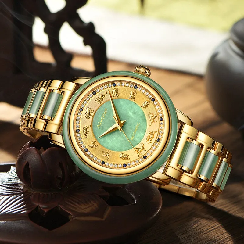 Unisex Fashion Sapphire Zodiac Scale Automatic Mechanical Watch