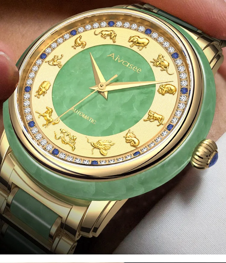 Unisex Fashion Sapphire Zodiac Scale Automatic Mechanical Watch
