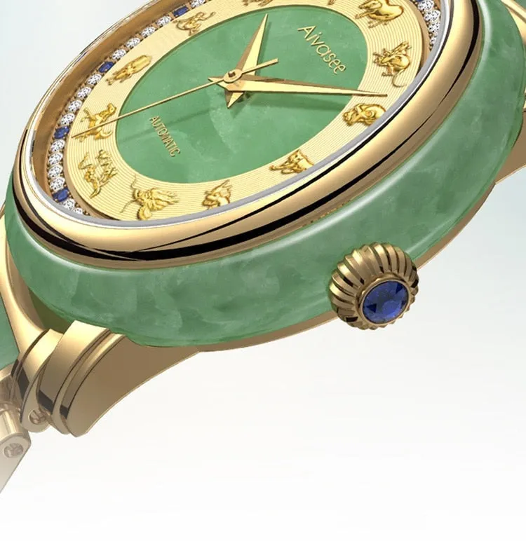 Unisex Fashion Sapphire Zodiac Scale Automatic Mechanical Watch