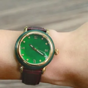 Unisex Luxury Fashion Pure Natural Jade Business Waterproof Watch