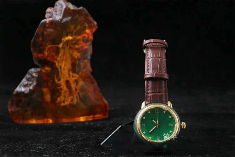 Unisex Luxury Fashion Pure Natural Jade Business Waterproof Watch