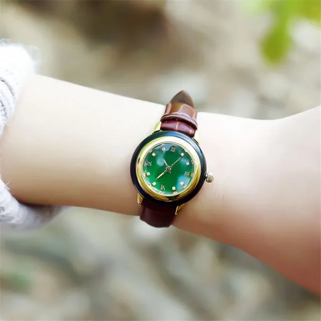 Unisex Luxury Fashion Pure Natural Jade Business Waterproof Watch