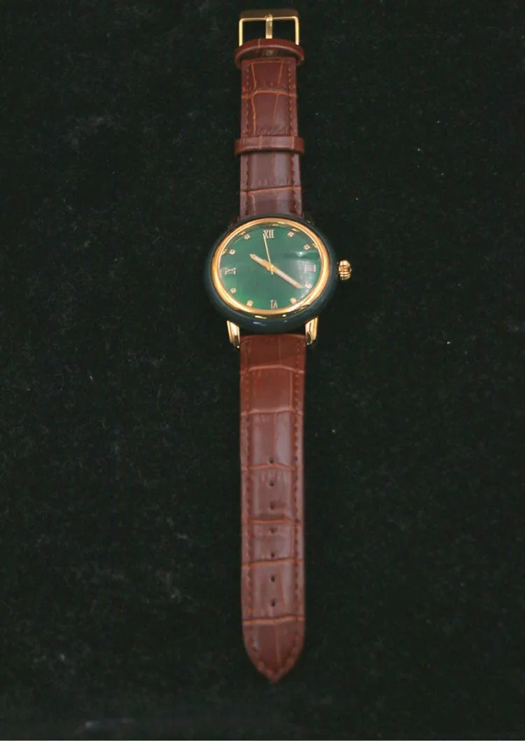 Unisex Luxury Fashion Pure Natural Jade Business Waterproof Watch