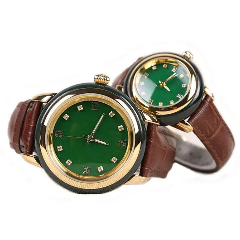Unisex Luxury Fashion Pure Natural Jade Business Waterproof Watch