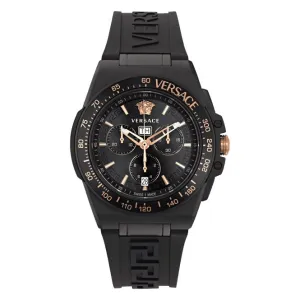 Versace Gents Greca Black Aluminous Watch VE7H00323