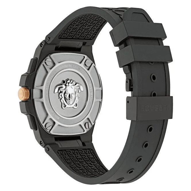 Versace Gents Greca Black Aluminous Watch VE7H00323