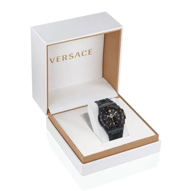 Versace Gents Greca Black Aluminous Watch VE7H00323