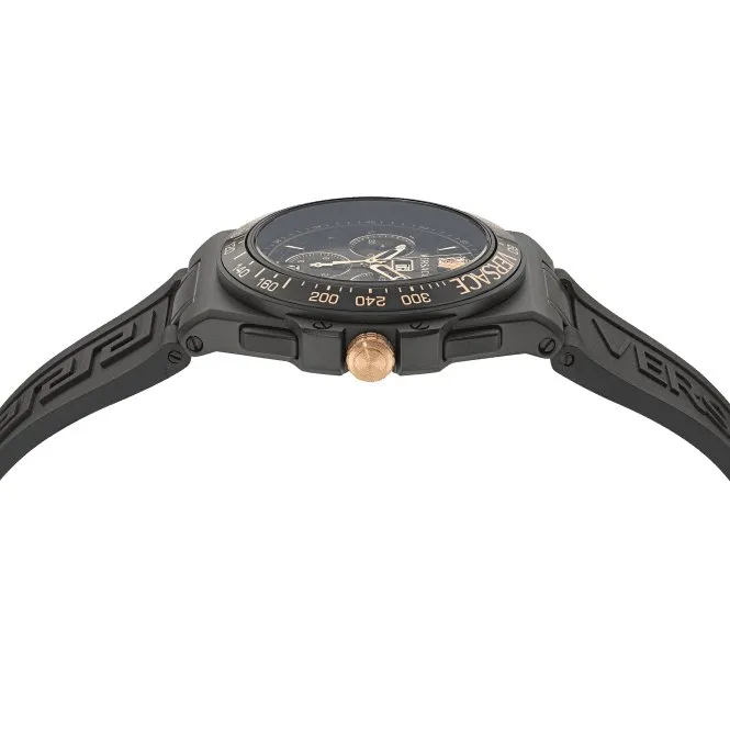 Versace Gents Greca Black Aluminous Watch VE7H00323