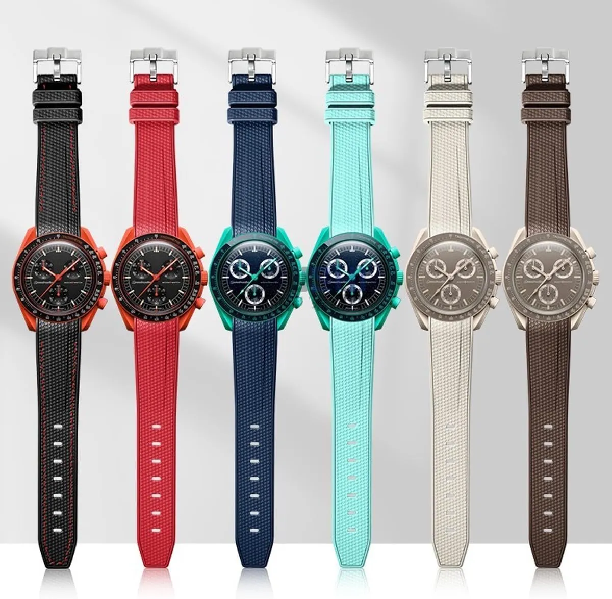 Watch Bands for Omega X Swatch Moonswatch Watch 20mm Curved Rubber Strap Silicone Watch Band Men Women Replacement Bracelet Omega MoonSwatch Speedmaster No Gap Strap