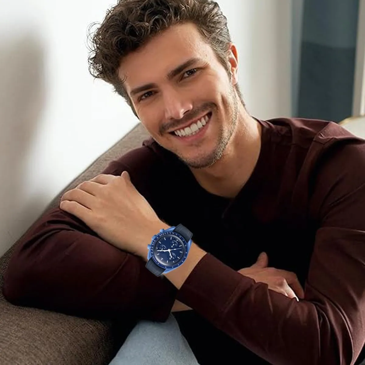 Watch Bands for Omega X Swatch Moonswatch Watch 20mm Curved Rubber Strap Silicone Watch Band Men Women Replacement Bracelet Omega MoonSwatch Speedmaster No Gap Strap