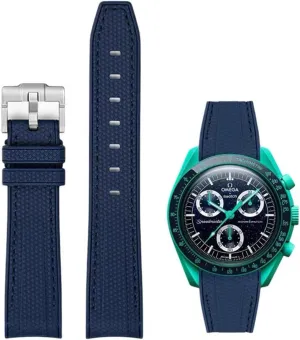 Watch Bands for Omega X Swatch Moonswatch Watch 20mm Curved Rubber Strap Silicone Watch Band Men Women Replacement Bracelet Omega MoonSwatch Speedmaster No Gap Strap