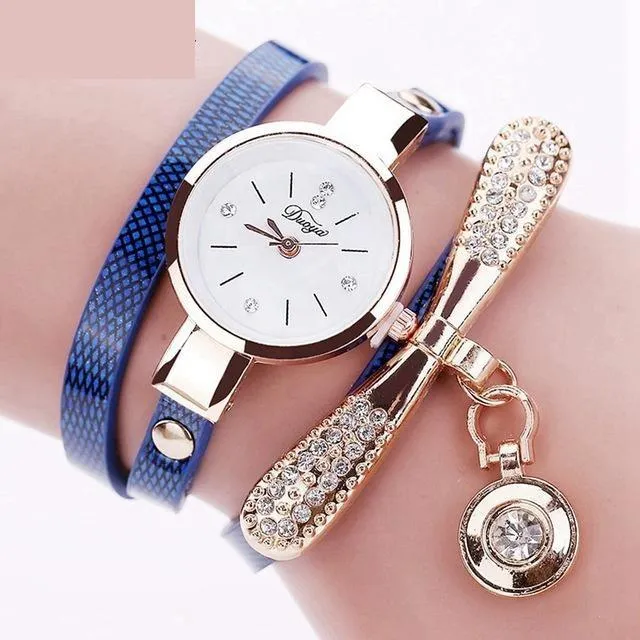 Women's Bracelet Fashion Gold Color Watch with Crystal Rhinestone