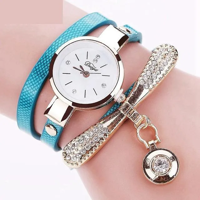 Women's Bracelet Fashion Gold Color Watch with Crystal Rhinestone