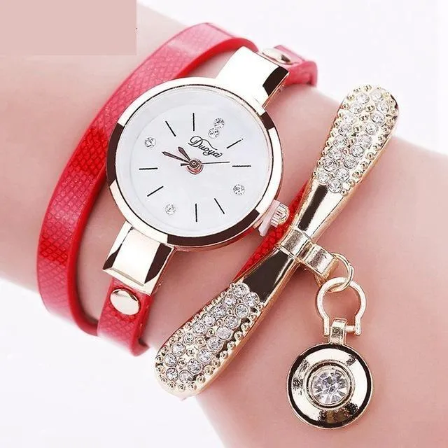 Women's Bracelet Fashion Gold Color Watch with Crystal Rhinestone