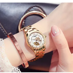 Women's Casual Luminous Automatic Skeleton Mechanical Wrist Watch