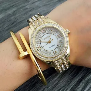 Women's Fashion Luxury Elegant Diamond Shock Resistant Wrist Watch