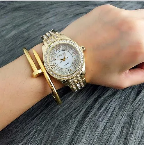 Women's Fashion Luxury Elegant Diamond Shock Resistant Wrist Watch