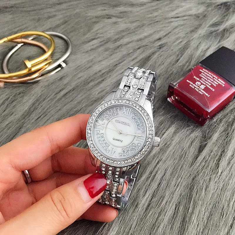 Women's Fashion Luxury Elegant Diamond Shock Resistant Wrist Watch